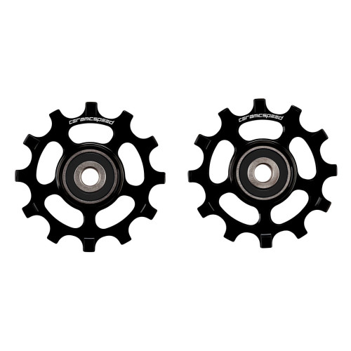 Tension and guide pulley set CeramicSpeed for SRAM 12s AXS Road Coated Alloy 607 black (107485)