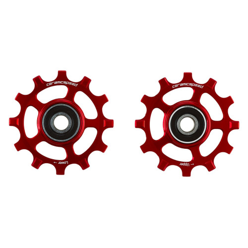 Pārslēdzēju rullīši CeramicSpeed for SRAM 12s AXS Road Coated Alloy 607 red (107486)