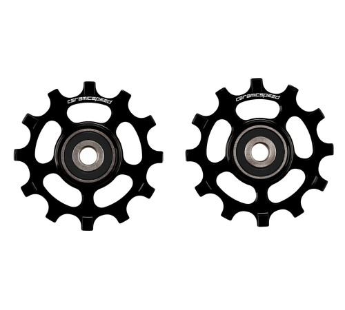 Tension and guide pulley set CeramicSpeed for SRAM 12s AXS XPLR Coated Alloy 607 black (110819)