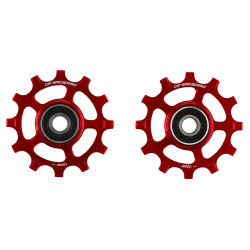 Tension and guide pulley set CeramicSpeed for Campagnolo 12s Coated Alloy 607 red (107521)