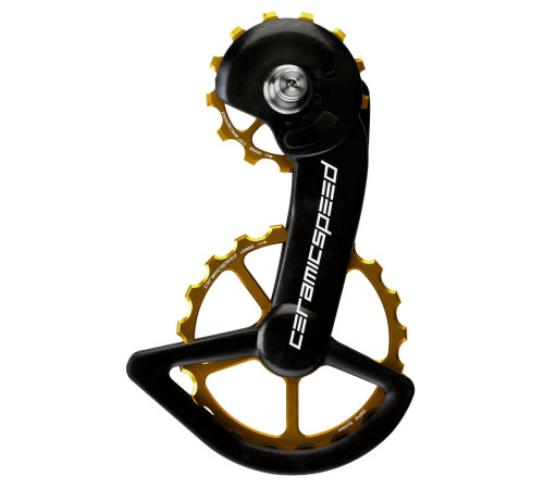 Tension and guide pulley set CeramicSpeed Oversized for Shimano 9100/R8000 Series Alloy 607 stainless steel gold (106201)