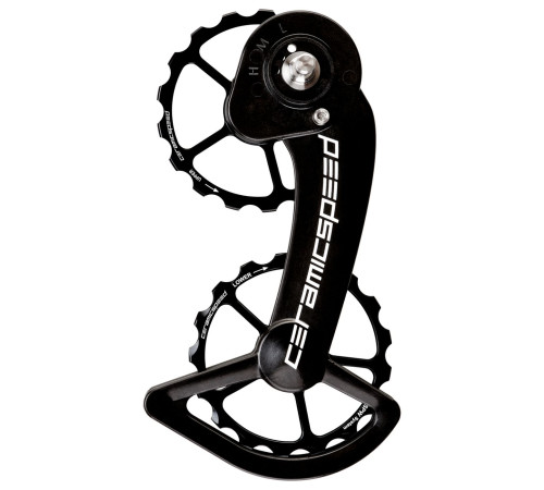 Tension and guide pulley set CeramicSpeed Oversized for SRAM 11s eTap Alloy 607 stainless steel black (101649)