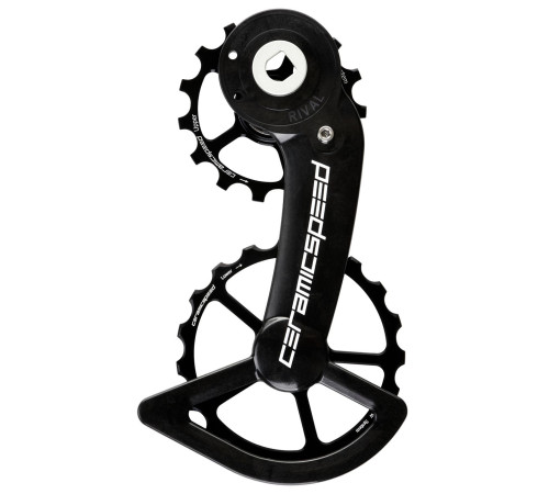 Tension and guide pulley set CeramicSpeed Oversized for SRAM Rival AXS Alloy 607 stainless steel black (110674)