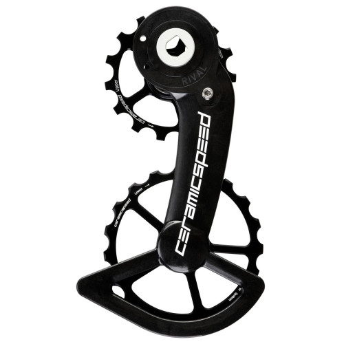 Tension and guide pulley set CeramicSpeed Oversized for SRAM Rival AXS Alloy 607 stainless steel black (110674)