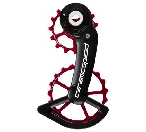 Tension and guide pulley set CeramicSpeed Oversized for SRAM Rival AXS Alloy 607 stainless steel red (110678)