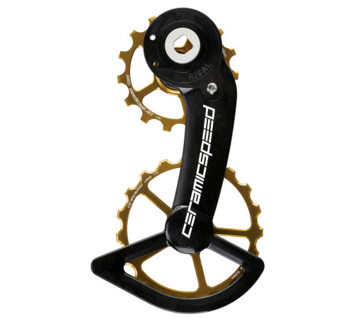 Tension and guide pulley set CeramicSpeed Oversized for SRAM Rival AXS Alternative Alloy 607 stainless steel gold (110680)