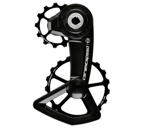 Tension and guide pulley set CeramicSpeed Oversized X for SRAM Red/Force/Rival AXS XPLR Alloy 607 stainless steel black (111343)
