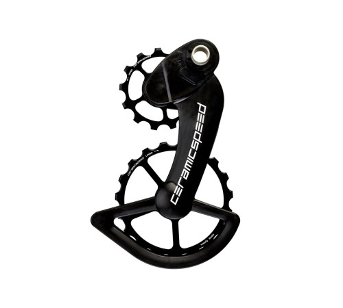 Tension and guide pulley set CeramicSpeed Oversized for Campagnolo 12s EPS Alloy 607 stainless steel black (107426)