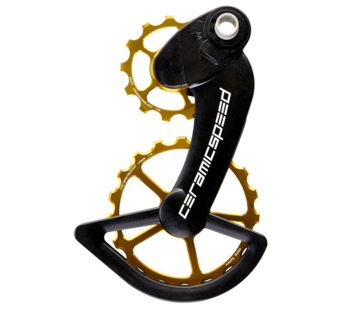 Tension and guide pulley set CeramicSpeed Oversized for Campagnolo 12s EPS Alloy 607 stainless steel gold (110206)