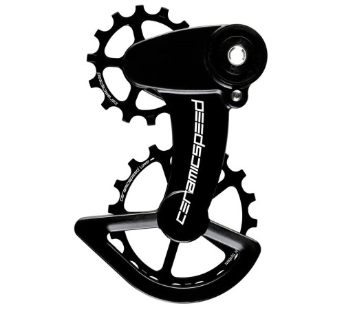 Tension and guide pulley set CeramicSpeed Oversized X for SRAM Force1/Rival1 T3 Clutch Alloy 607 stainless steel black (106351)