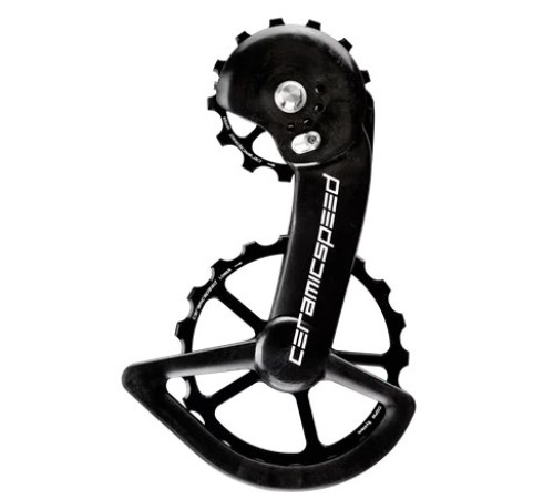 Tension and guide pulley set CeramicSpeed Oversized X for Shimano GRX810/815/Ultegra RX800/805 Alloy 607 stainless steel black (108529)