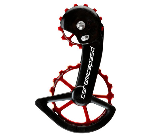 Tension and guide pulley set CeramicSpeed Oversized X for Shimano GRX810/815/Ultegra RX800/805 Alloy 607 stainless steel red (108530)