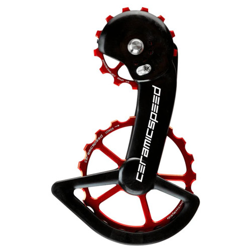Tension and guide pulley set CeramicSpeed Oversized X for Shimano GRX810/815/Ultegra RX800/805 Alloy 607 stainless steel red (108530)