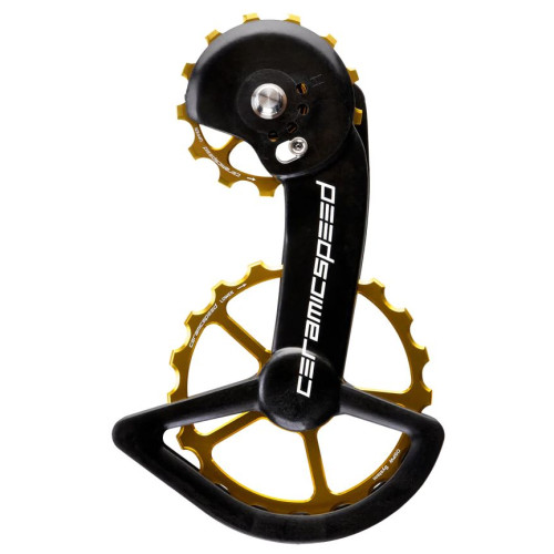 Tension and guide pulley set CeramicSpeed Oversized X for Shimano GRX810/815/Ultegra RX800/805 Alloy 607 stainless steel gold (110198)