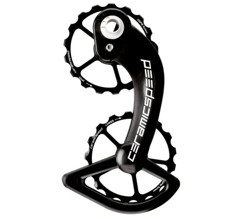 Tension and guide pulley set CeramicSpeed Oversized for Shimano 10+11s DA/Ultegra 9000/6800 + prior Coated Alloy 607 black (101638)