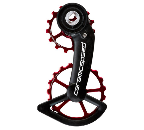 Tension and guide pulley set CeramicSpeed Oversized for SRAM Red/Force AXS Coated Alloy 607 red (107381)