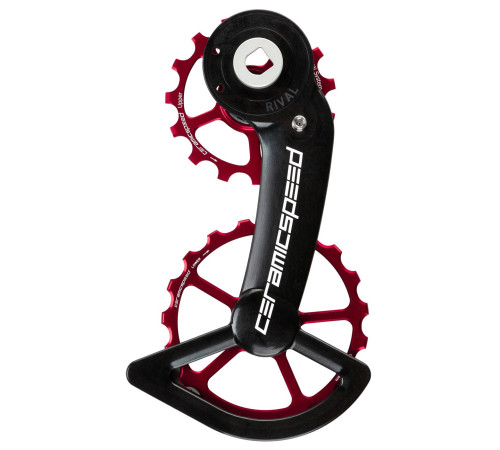 Tension and guide pulley set CeramicSpeed Oversized Alloy 607 Coated red (110679)