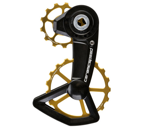 Tension and guide pulley set CeramicSpeed Oversized X for SRAM Red/Force/Rival AXS XPLR Ctd Alloy 607 Coated gold (111349)