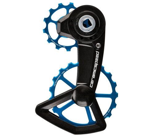 Tension and guide pulley set CeramicSpeed Oversized X for SRAM Red/Force/Rival AXS XPLR Ctd Alloy 607 Coated blue (111350)