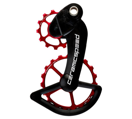 Tension and guide pulley set CeramicSpeed Oversized for Campagnolo 11s Mechanical/EPS Coated Alloy 607 red (104064)