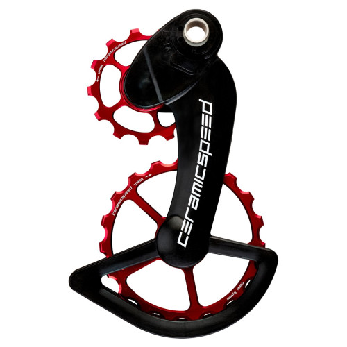 Tension and guide pulley set CeramicSpeed Oversized for Campagnolo 11s Mechanical/EPS Coated Alloy 607 red (104064)