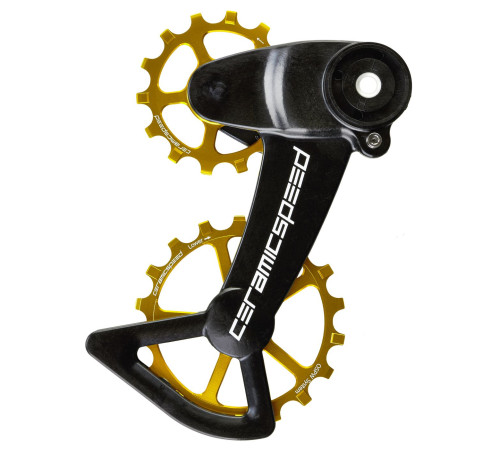 Tension and guide pulley set CeramicSpeed Oversized X for SRAM Eagle AXS Coated Alloy 607 gold (107005)