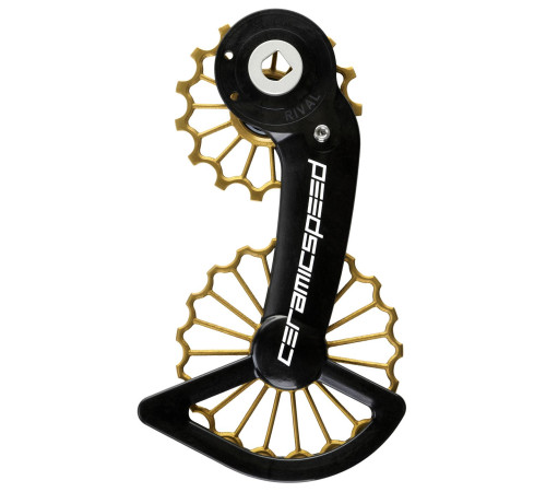 Tension and guide pulley set CeramicSpeed Oversized 3D Printed Hollow Titanium for SRAM Rival AXS 07 Coated (110694)