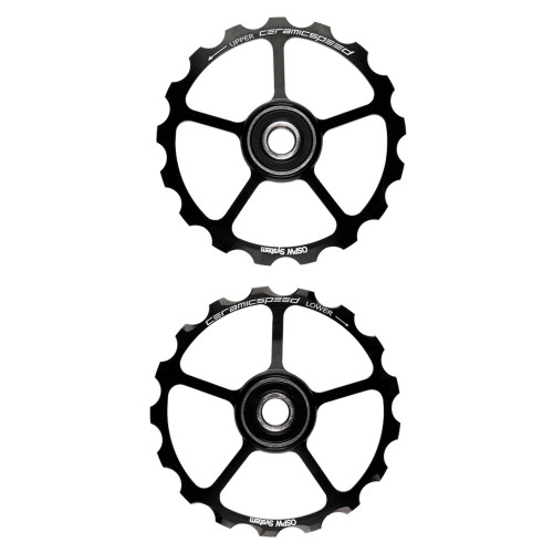 Tension and guide pulley set CeramicSpeed Oversized (spare) Coated Alloy 607 black (101671)