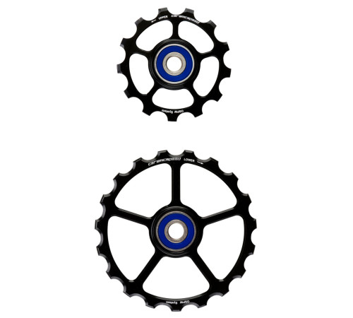 Tension and guide pulley set CeramicSpeed Oversized (spare) Coated Alloy 607 black (102428)