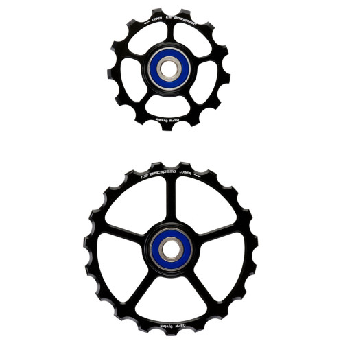 Tension and guide pulley set CeramicSpeed Oversized (spare) Coated Alloy 607 black (102428)