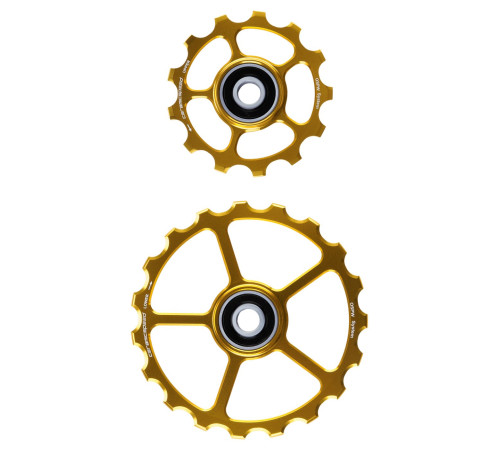 Tension and guide pulley set CeramicSpeed Oversized Alloy 607 Coated gold (110203)