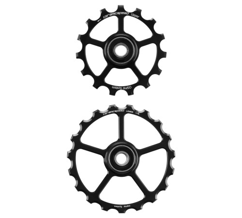Tension and guide pulley set CeramicSpeed Oversized (spare) Coated Alloy 607 black (107848)
