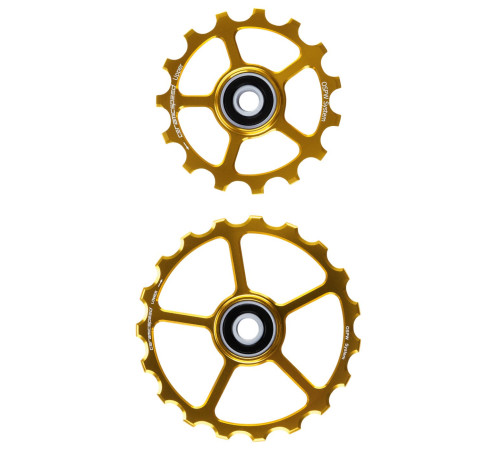 Tension and guide pulley set CeramicSpeed Oversized Alloy 607 Coated gold (110205)