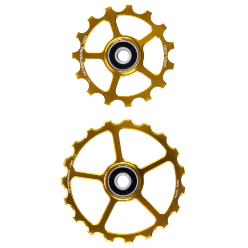 Tension and guide pulley set CeramicSpeed Oversized Alloy 607 Coated gold (110205)