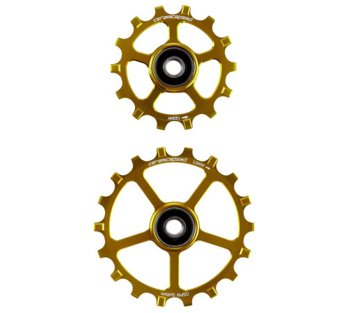 Tension and guide pulley set CeramicSpeed Oversized (spare) Coated Alloy 607 gold (108300)