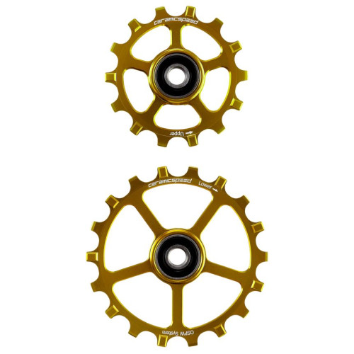 Tension and guide pulley set CeramicSpeed Oversized (spare) Coated Alloy 607 gold (108300)