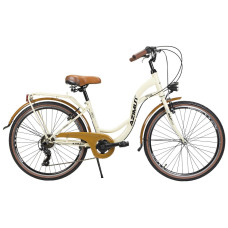Velosipēds AZIMUT Vintage TX-7 26" 2025 cream-brown shiny