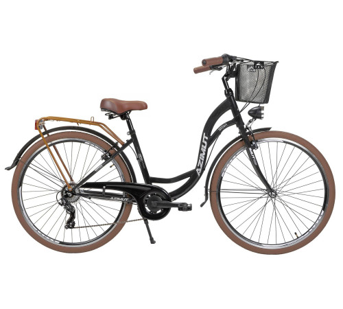 Bicycle AZIMUT Vintage TX-7 28" 2025 with basket black-cream matt