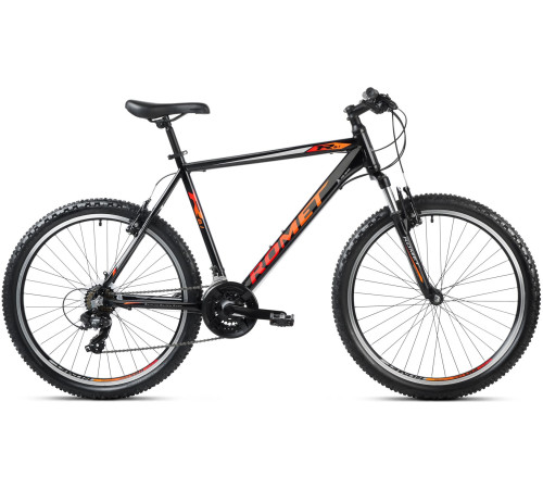 Bicycle Romet Rambler R6.1 26" 2023 black-orange-red-19" / L
