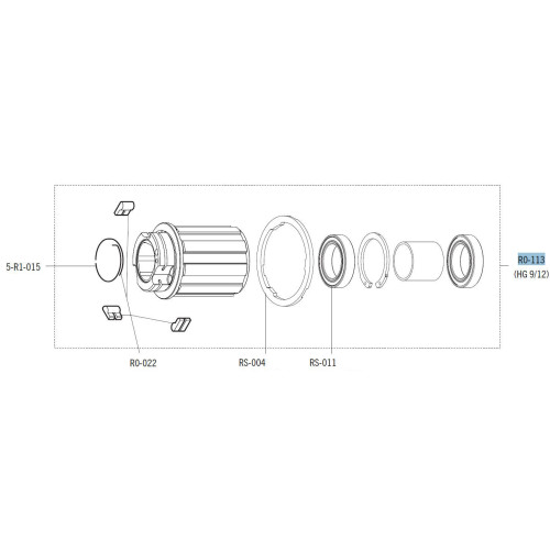 Freewheel body Fulcrum Road plasma for Shimano HG and SRAM 8/9/10/11-speed cassettes
