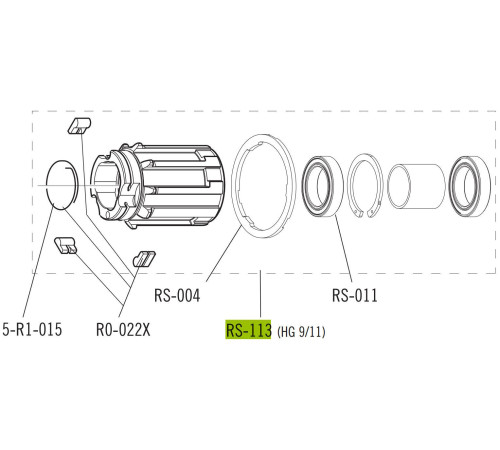 Freewheel body Fulcrum RS-113 Road for Shimano HG and SRAM 8/9/10/11-speed cassettes
