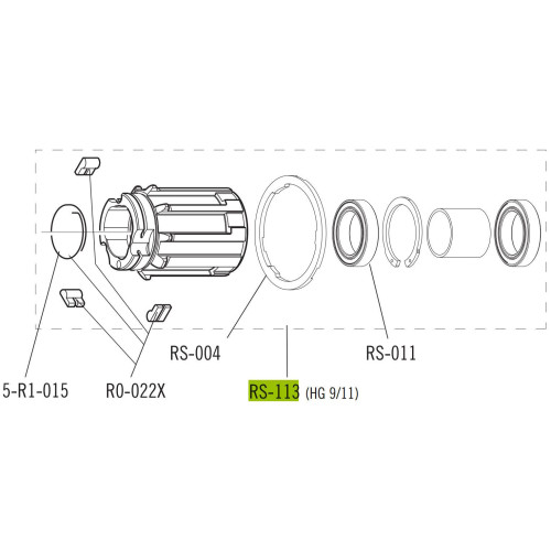 Freewheel body Fulcrum RS-113 Road for Shimano HG and SRAM 8/9/10/11-speed cassettes