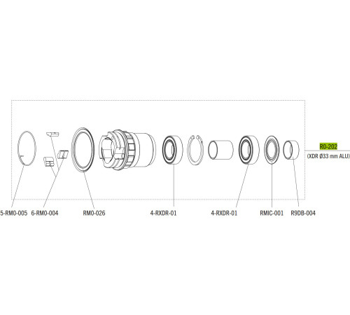 Freewheel body Fulcrum for Sram XDR 12-speed cassettes