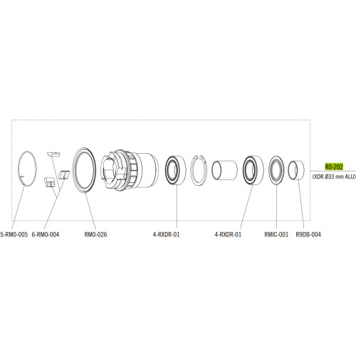 Freewheel body Fulcrum for Sram XDR 12-speed cassettes