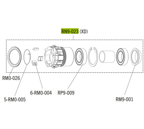 Freewheel body Fulcrum Red Power / Red Passion for Sram XD 11/12-speed cassettes