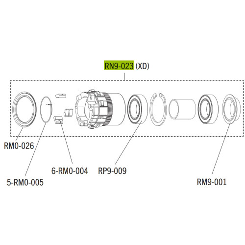 Freewheel body Fulcrum Red Power / Red Passion for Sram XD 11/12-speed cassettes