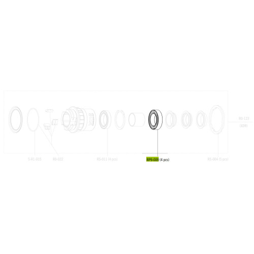 Ball bearing Fulcrum sealed 28x17x7mm (4 pcs.)