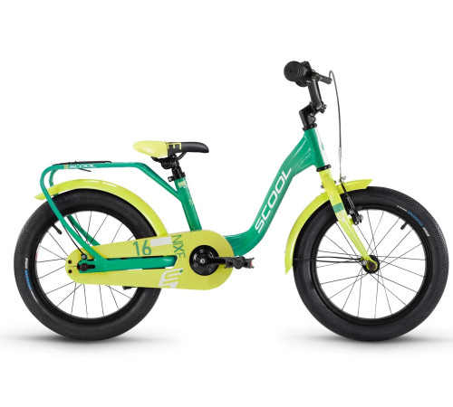 Bicycle S'COOL niXe 16" 1-speed coaster-brake Aluminium green-lime