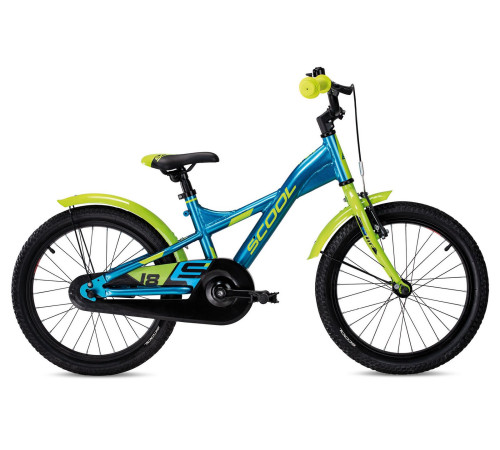 Bicycle S'COOL XXlite 18" 1-speed coaster-brake Aluminium blue-lime
