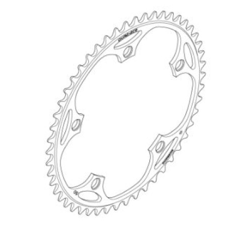 Priekšējā ķēdes riteņa Shimano DURA-ACE FC-7710 Track 144mm 1/2"3/32" 1-speed 48T
